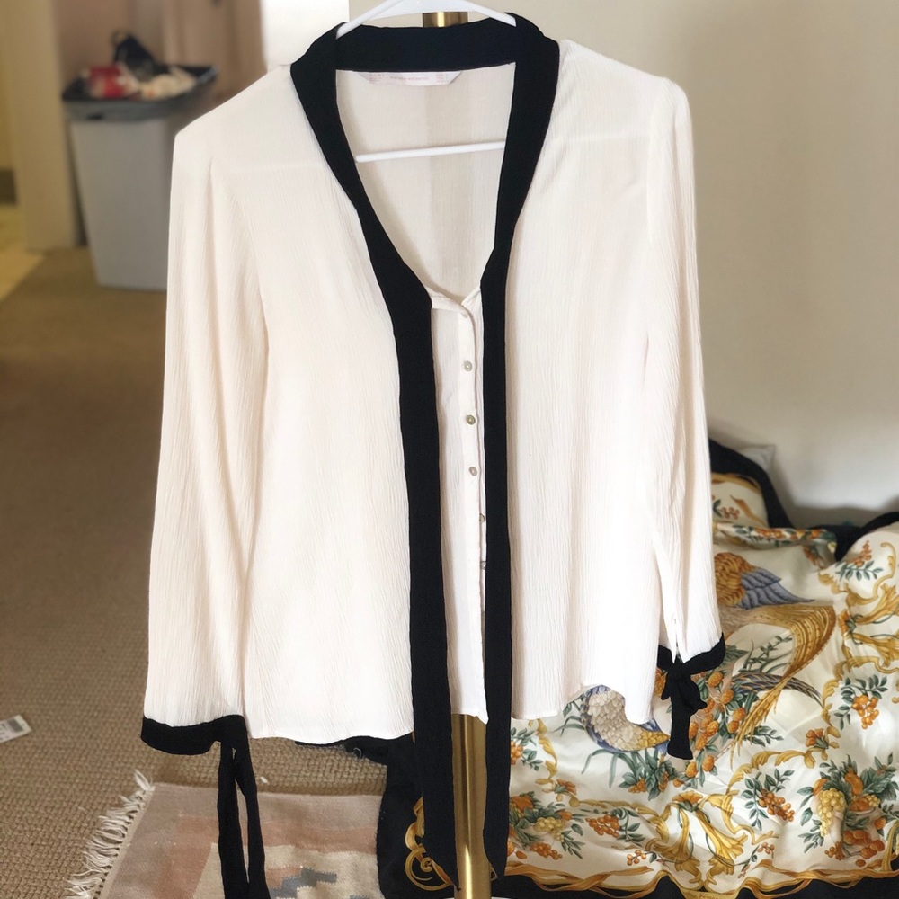 Zara exclusive collection white and black blouse
